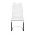 Gfancy Fixtures Faux Leather Cantilever Chairs, White, 2PK GF3105082
